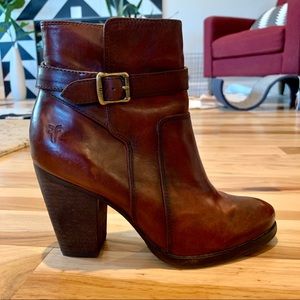 Frye cognac booties size 7.5